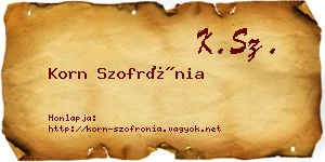 Korn Szofrónia névjegykártya